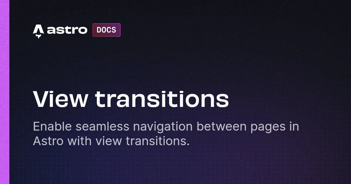 View transitions